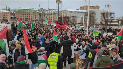 İsveç'te İsrail'in Gazze'ye Saldırıları Protesto Edildi
