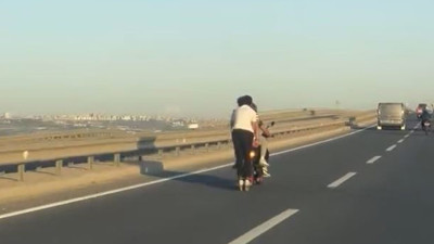 Çatalca’da Tehlikeli Paten Yolculuğu Kamerada