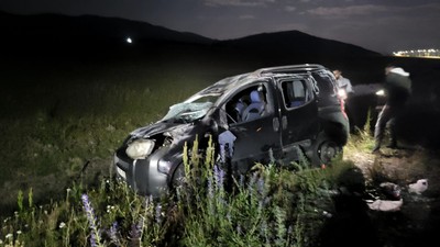 Domuz Sürüsüne Çarpmamak İçin Direksiyonu Kırdı, Şarampole Yuvarlandı