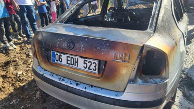 Çorum’da Park Halindeki Araç Alev Aldı