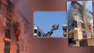 Avcılar'da 5 Katlı Binada Korku Dolu Anlar! Yangından Kaçmak İçin Camdan Atladılar