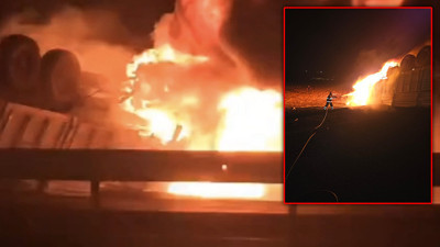 Mardin'de Feci Kaza... Devrilen TIR'da Mahsur Kalan Şoför Yanarak Can Verdi