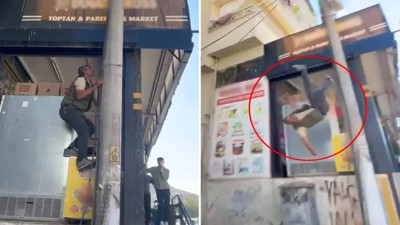 Dehşete Düşüren Görüntüler: Elektrik Akımına Kapılıp Beton Zemine Çakıldı