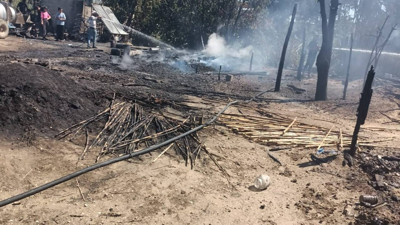 İşçilerin Kaldığı Çadırlar Yandı