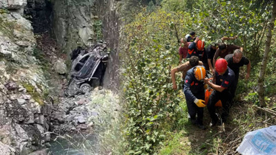 Uçuruma Yuvarlanan Otomobilde Can Verdi