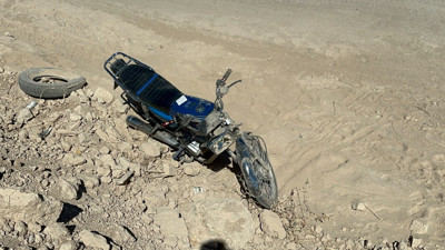 Kontrolden Çıkan Motosiklet Şarampole Uçtu