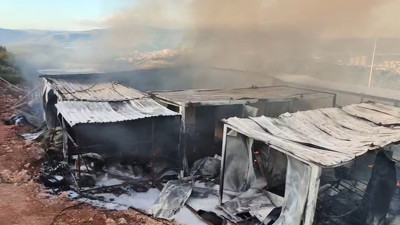 İşçilerin Kaldığı Konteynerlerde Yangın! Küle Döndü