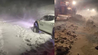 Erzurum'de Kar ve Tipi Nedeniyle Mahsur Kaldılar