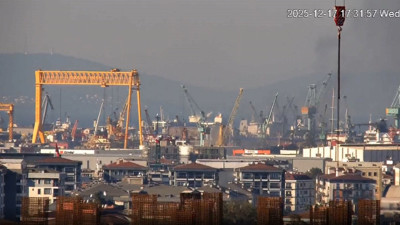 Tuzla Tersaneler Bölgesinde Gemi Yangını