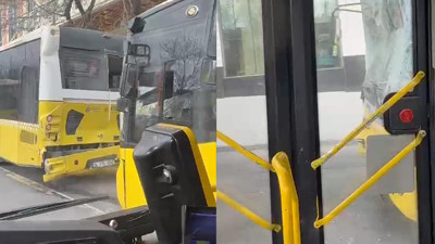 Fatih Unkapa'nında 3 İETT Otobüsü Kaza Yaptı