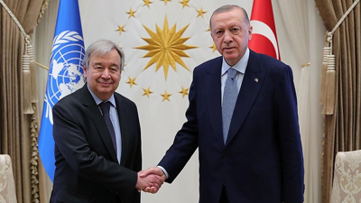 Cumhurbaşkanı Erdoğan, BM Genel Sekreteri Guterres'le Görüştü