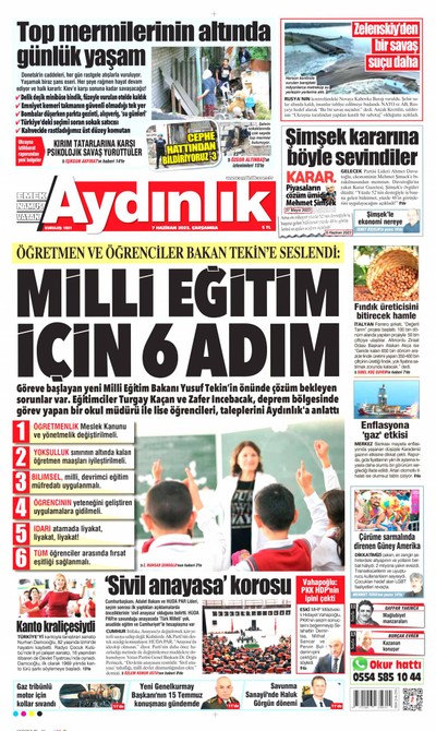 Aydınlık Gazetesi Manşeti