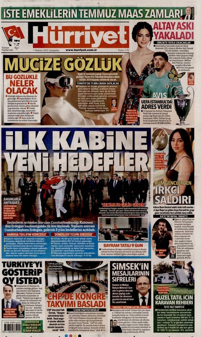 Hürriyet Gazetesi Manşeti