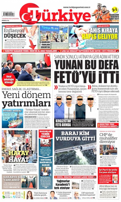 Türkiye Gazetesi Manşeti