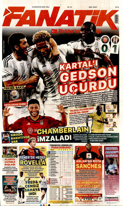 Fanatik Gazetesi Manşeti