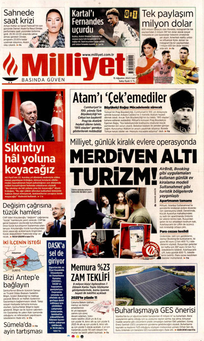 Milliyet Gazetesi Manşeti