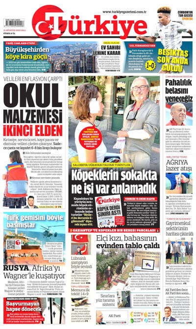 Türkiye Gazetesi Manşeti