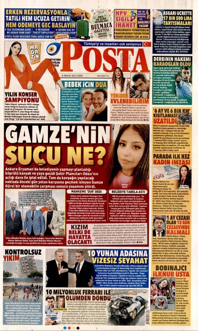 Posta Gazetesi Manşeti