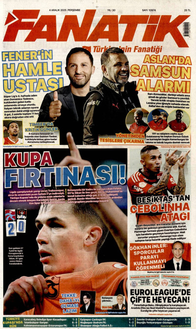 Fanatik Gazetesi Manşeti