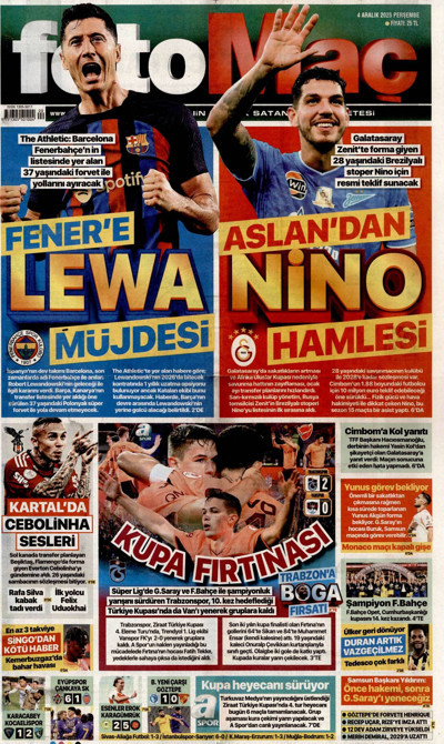 Fotomaç Gazetesi Manşeti