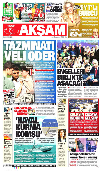 Akşam Gazetesi Manşeti