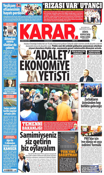 Karar Gazetesi Manşeti