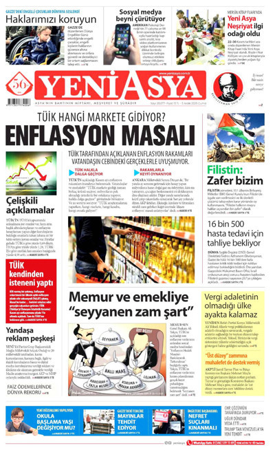 Yeni Asya Gazetesi Manşeti