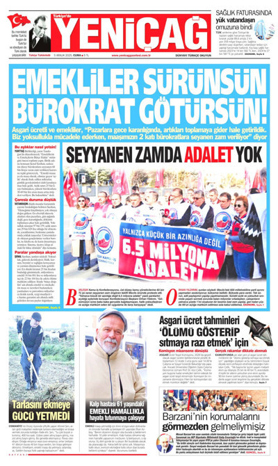 Yeniçağ Gazetesi Manşeti