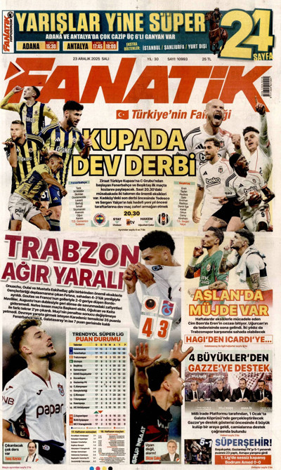 Fanatik Gazetesi Manşeti