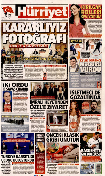 Hürriyet Gazetesi Manşeti