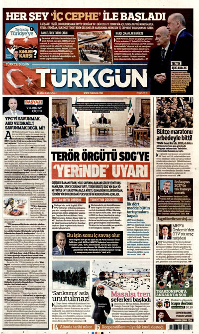 Türkgün Gazetesi Manşeti