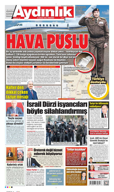 Aydınlık Gazetesi Manşeti