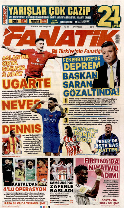 Fanatik Gazetesi Manşeti