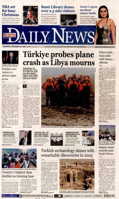 Hürriyet Daily News Gazetesi Manşeti