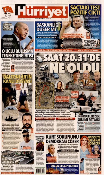 Hürriyet Gazetesi Manşeti