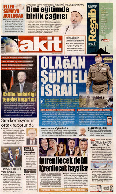 Yeni Akit Gazetesi Manşeti
