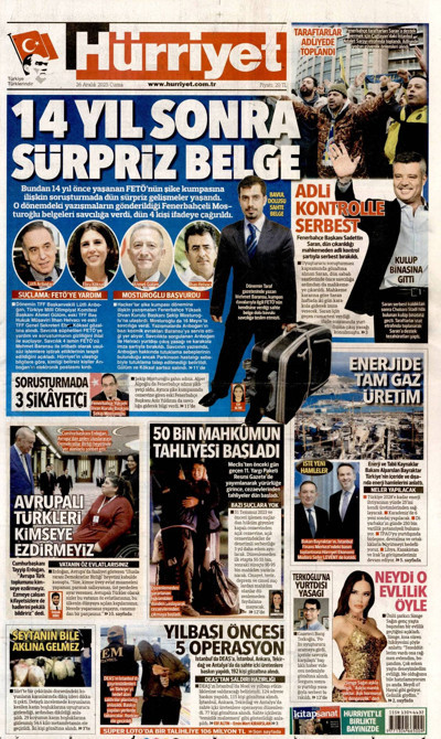Hürriyet Gazetesi Manşeti