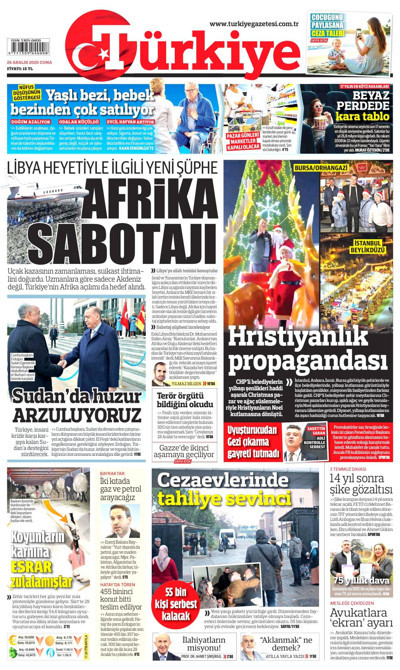 Türkiye Gazetesi Manşeti