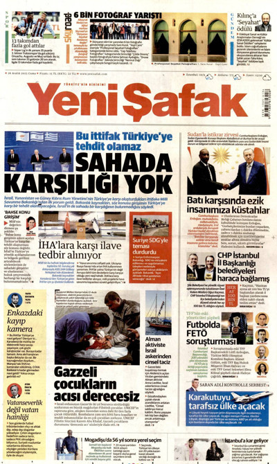 Yeni Şafak Gazetesi Manşeti