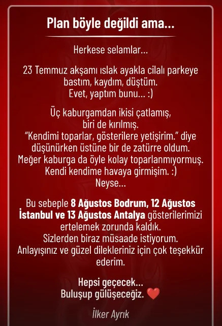 İlker Ayrık’tan Hayranlarını Üzen Haber, Gösterilerini İptal Etmek Zorunda Kaldı - Resim : 2
