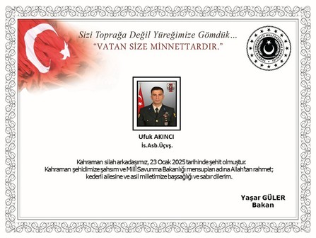 MSB Acı Haberi Duyurdu: Bir Asker Şehit Oldu - Resim : 1