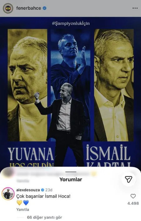 Alex'ten İsmail Kartal'a Destek Mesajı - Resim : 1