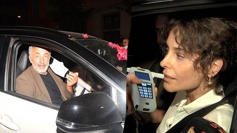 Mehmet Aslantuğ ve Arzum Onan polis çevirmesine takıldı