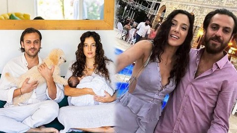 Cansu Tosun ve Erkan Kolçak Köstendil'den oğullarıyla aile pozu