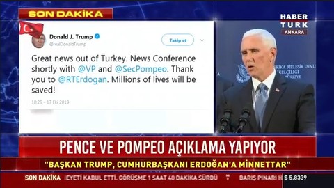 ABD Başkan Yardımcısı Pence: 120 saat içinde ABD, YPG'nin çekilmesini sağlayacak!