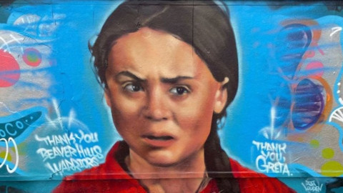 Greta Thunberg için yapılan duvar resmi tahrip edildi