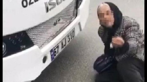 Yaşlı kadın halk otobüsüne alınmayınca önüne atladı