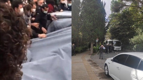 Boğaziçi Üniversite'sinde öğrencilere müdahale: Gözaltı otobüsü kampüste
