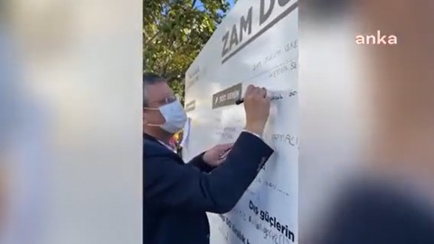 CHP'li Özgür Özel 'Zam Duvarı'na yazdı: 'Ampül sönecek, acılar geççek'