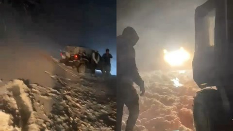 Dağcılar Uludağ'da karda mahsur kalan aileyi kurtarmak için seferber oldu